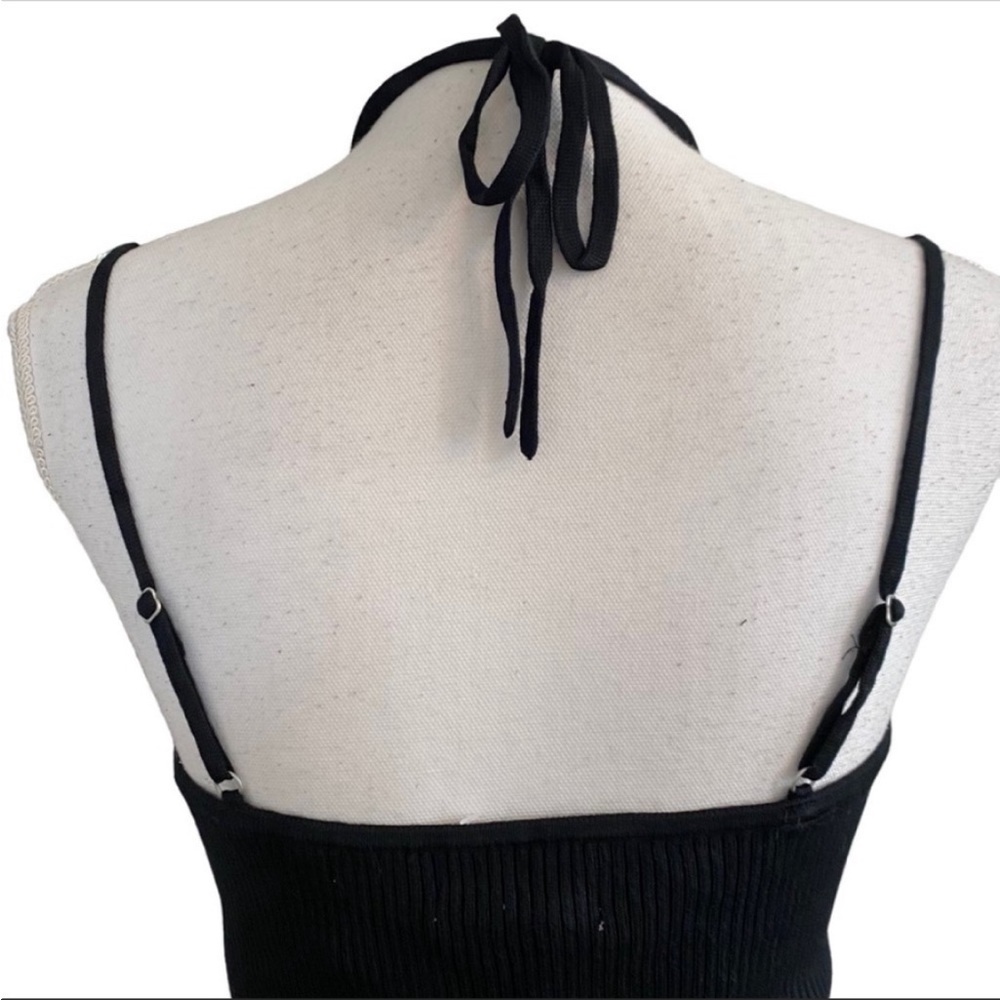 NEW Abercrombie & Fitch Strappy Halter Mini Sweater Dress SZ XL in Black - Picture 6 of 9